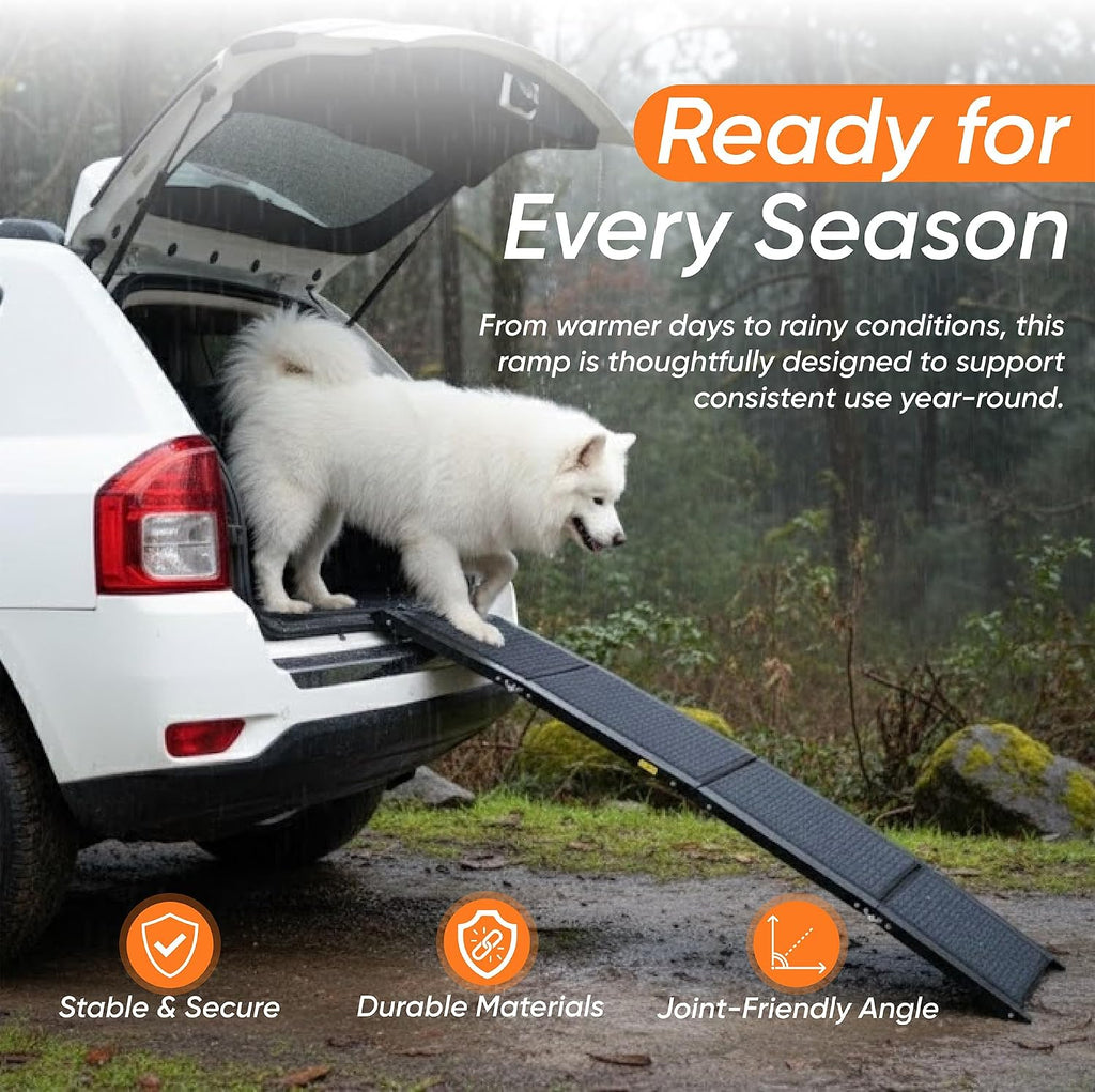 Dog Ramp for Car & Back Seat Cover Bundle