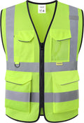 Reflective Safety Vest for Men Women with Pockets,Meets ANSI/ISEA | Breathable Mesh Construction Vest with Reinforced