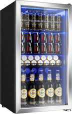 130 Can Beverage Refrigerator, 3.2 Cu.Ft Mini Fridge Beverage Cooler