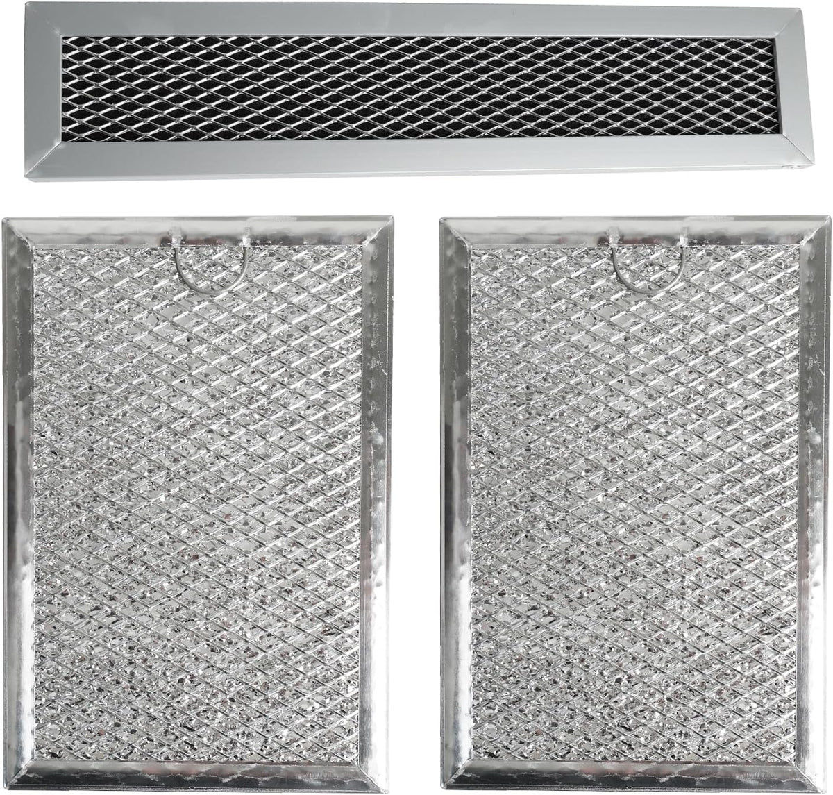 3PCS Charcoal and Grease Filter Set Compatible with GE JVM3160RF6SS JVM3160RF1SS JVM3160RF2SS JVM3160RF3SS JVM3160RF4SS JVM3160RF5SS Microwave