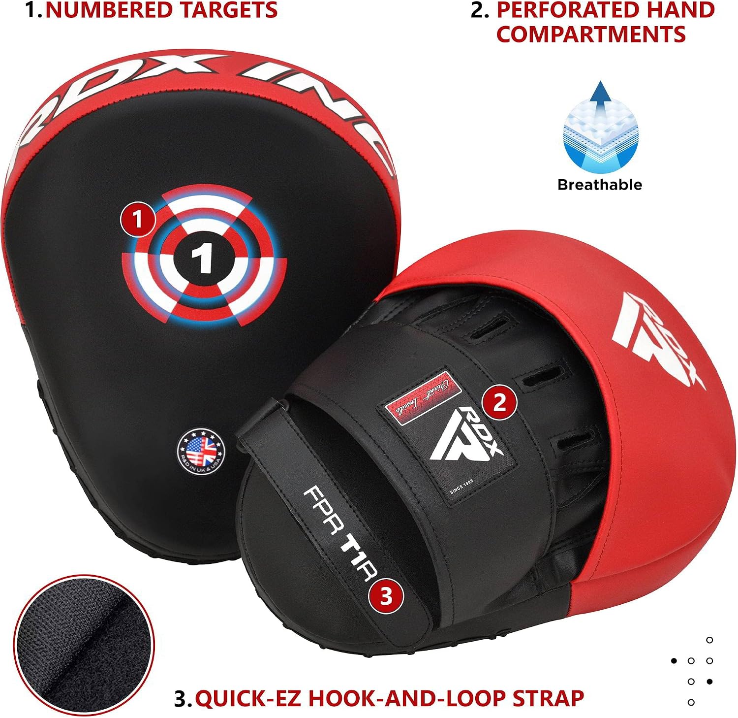 Boxing Pads Focus Mitts, Maya Hide Leather Curved Hook and Jab Target Hand Pads, Great for MMA, Kickboxing, Martial