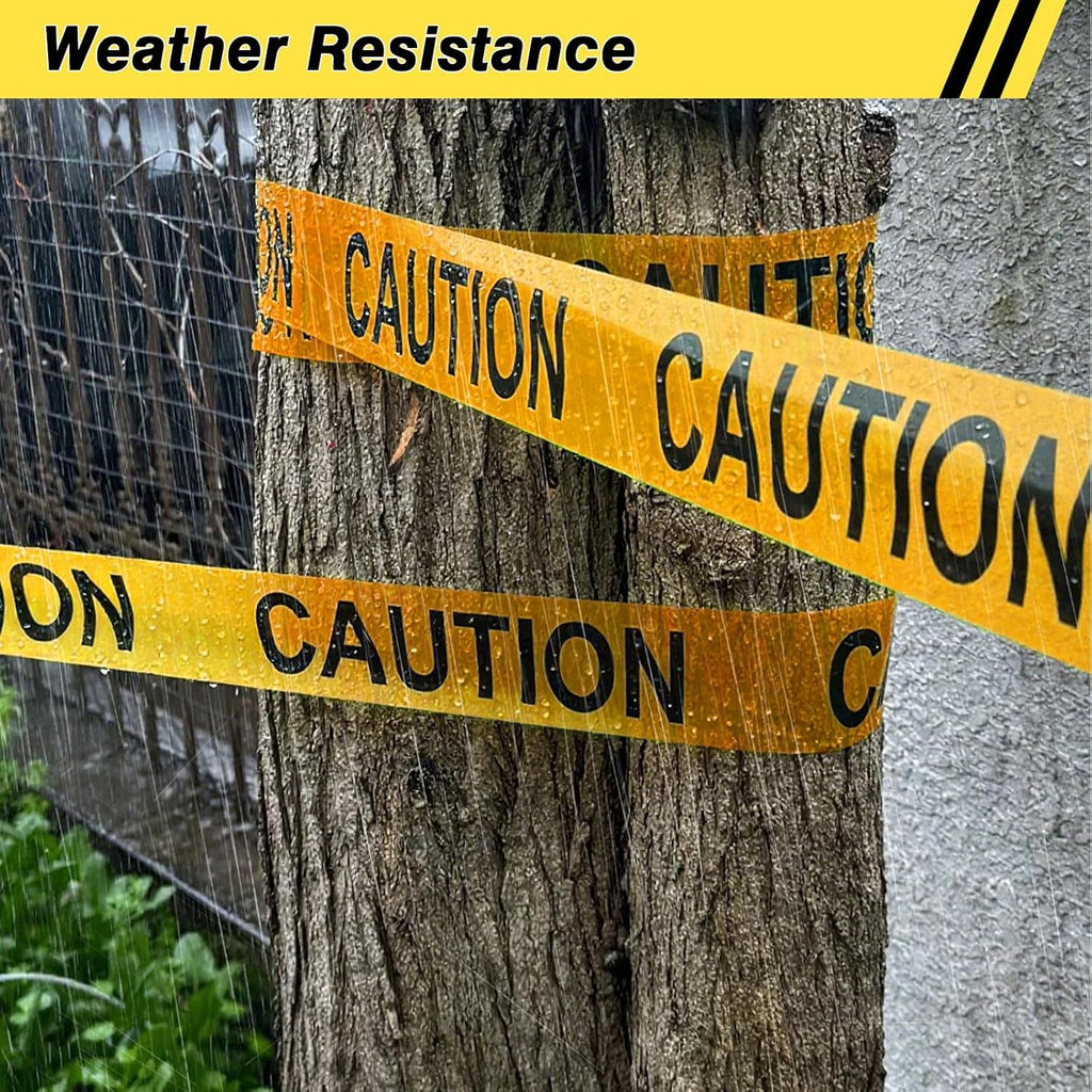 6 Rolls Premium Yellow Caution Tape, 3 Inch x 1000FT(Total 6000FT) Bright Hazard Tape with Bold Black Text for
