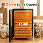 Food-Dehydrator Machine 12 Trays,1000W Meat Dehydrator for Jerky Beef Maker