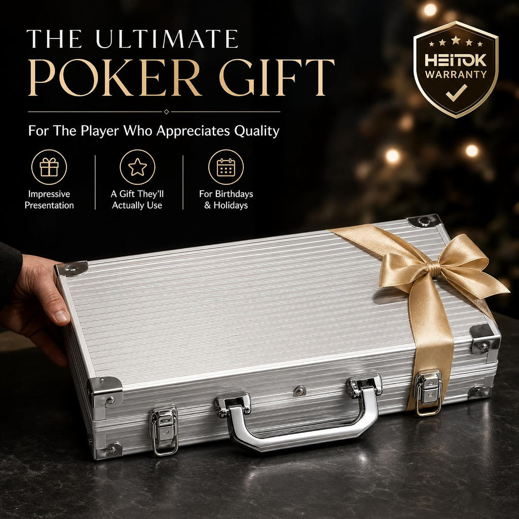 500-Piece Poker Chip Set with Numbered 14g Chips and Aluminum Case | Clay composite build gives 2 to 10 players