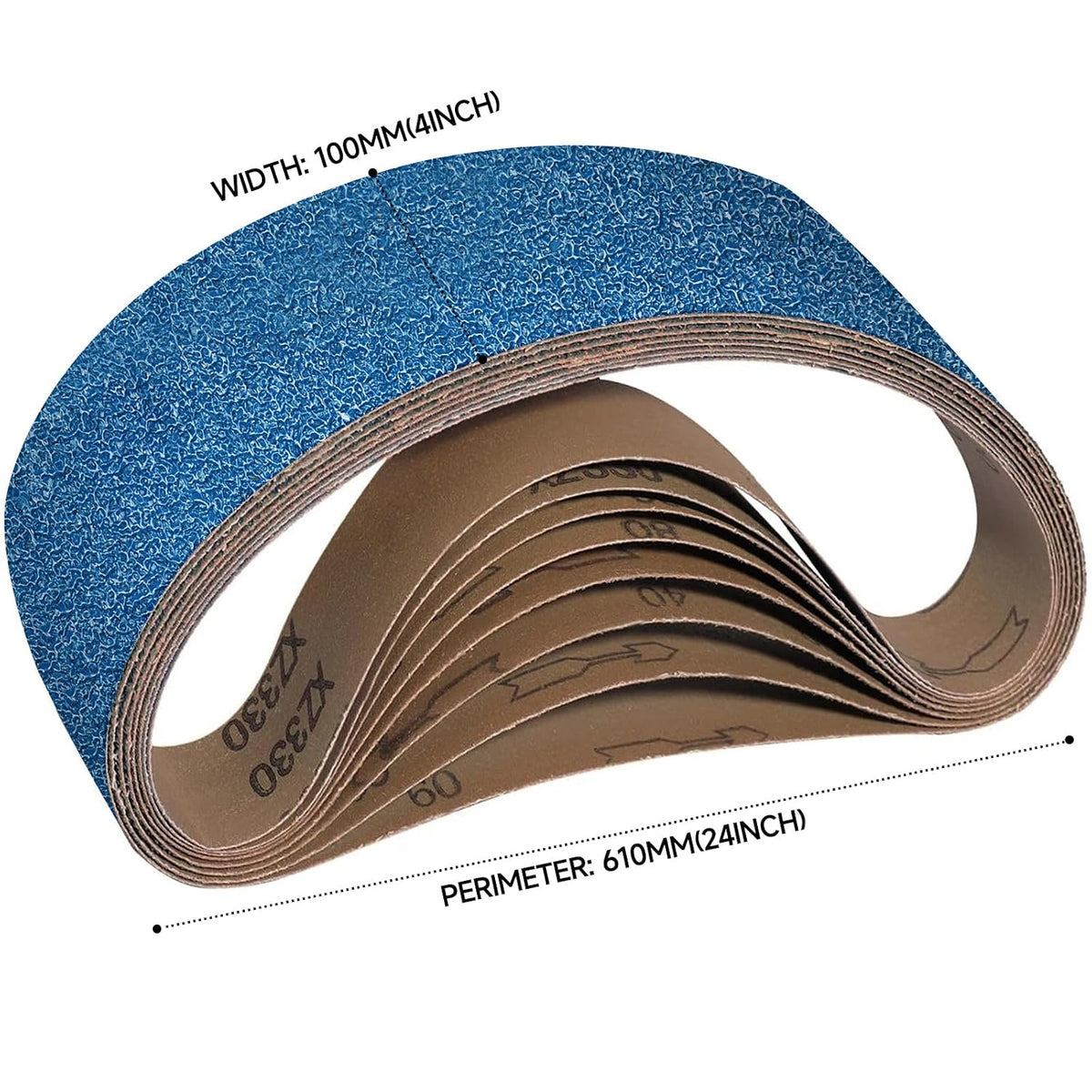 10-Piece Premium 4 x 24 Inch Zirconia Sanding Belts 40-400 Grit