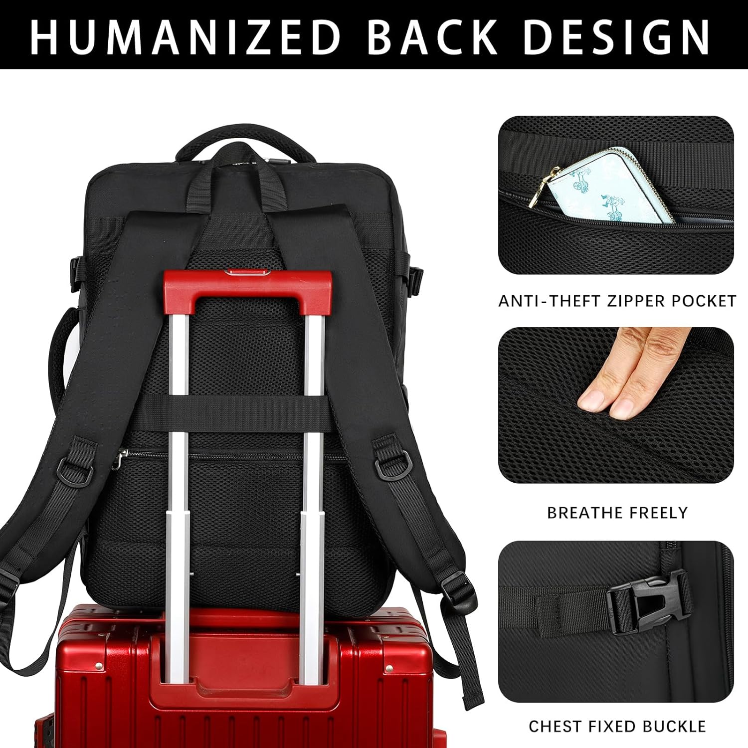 Travel Backpack for Women & Men,Airline Approved Carry On Luggage,TSA Overnight Bags,40L Personal Item Travel Bag