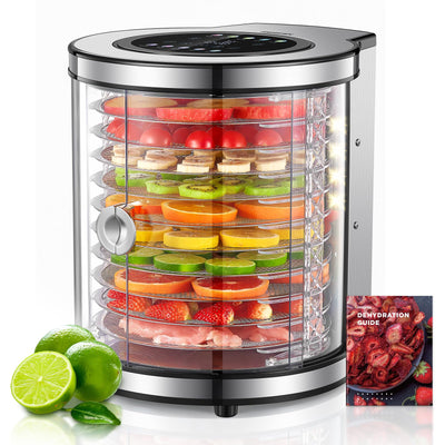 10-Tray Stainless Steel Food Dehydrator with Large Capacity