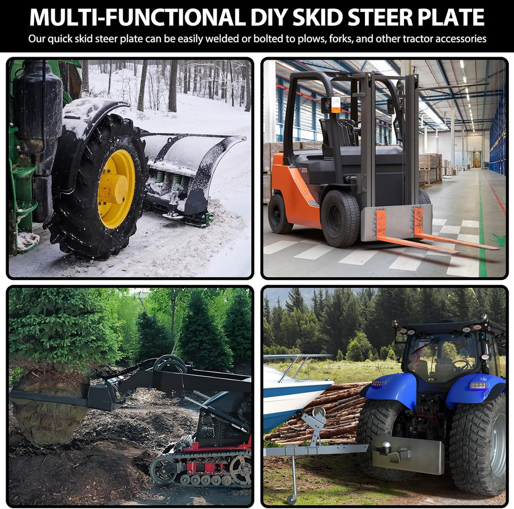 1/4 in Mini Skid Steer Attachment Plate Quick Attach Mount Plate Compatible with Dingo Ditch Witch，Support Welding