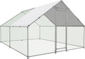 Large Metal Chicken Coop Walk-in Poultry Cage with Water-Resident and Anti-UV Cover Duck Rabbit Cat House Outdoor