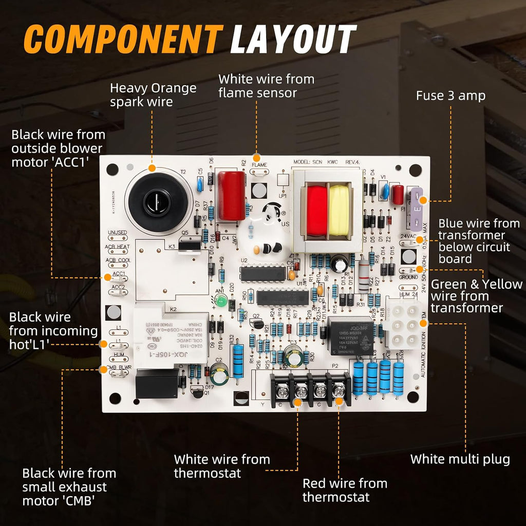 60105 Ignition Control Board PCB Fit for Mr. Heater, HeatStar, Enerco MHU & HSU Series, for Natural Gas & Propane Overhead Compact Garage & Workshop Forced Air Furnaces up to 125,000 BTU