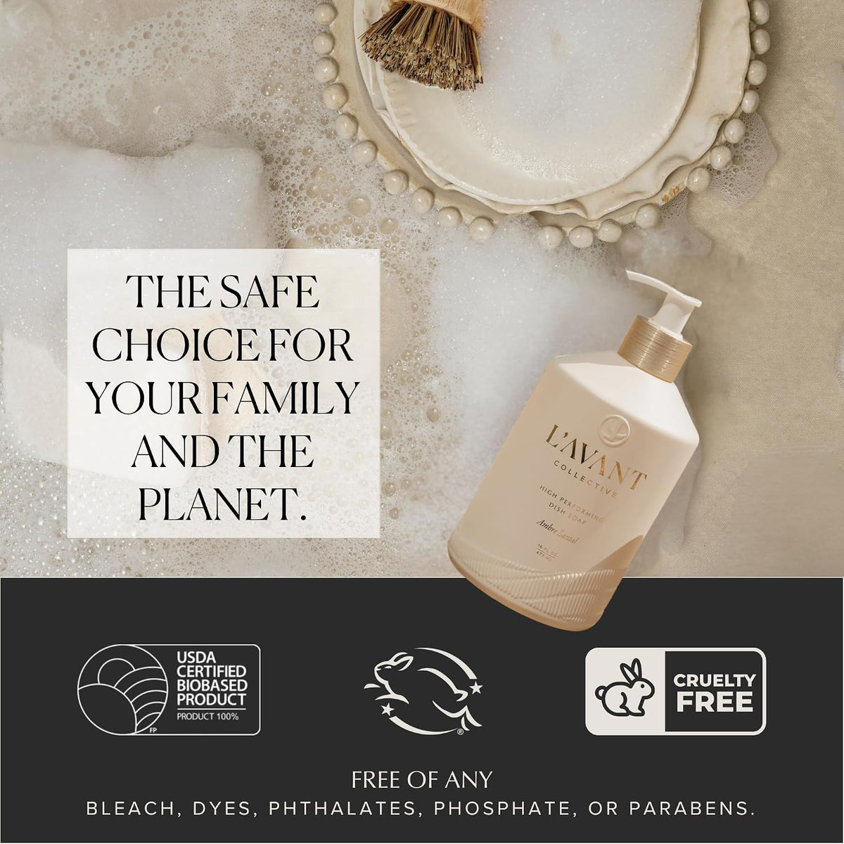 Dish Soap Refill 32oz, Plant-Based, Ambre Santal