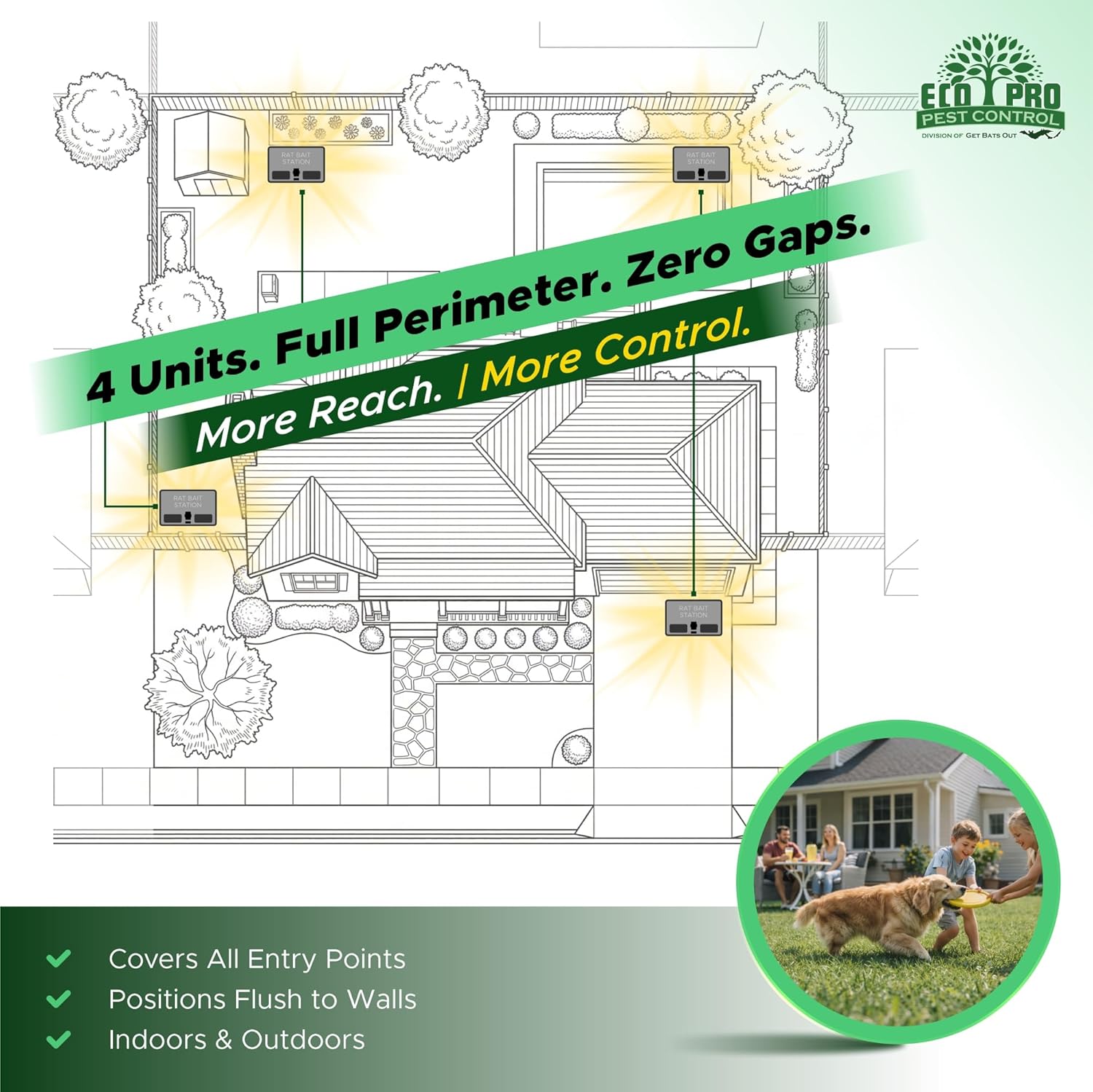 Mouse Bait Station | 4-Pack Indoor & Outdoor Mouse Bait Stations | Bait (Not Included) is Secured by Lock & Key | Pet