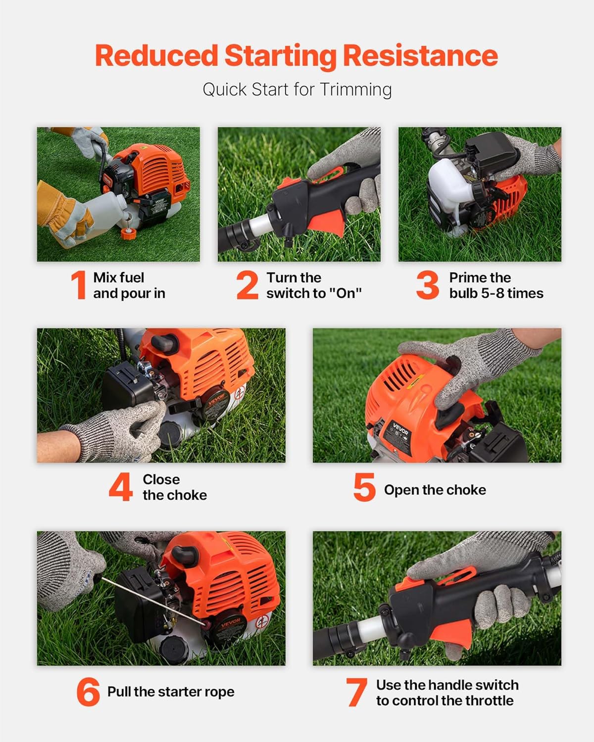 String Trimmer, 26cc 2 in 1 Weed Eater, 17" Grass Trimmer with 10" Brush Cutter, Weed Eater Gas Powered Shoulder