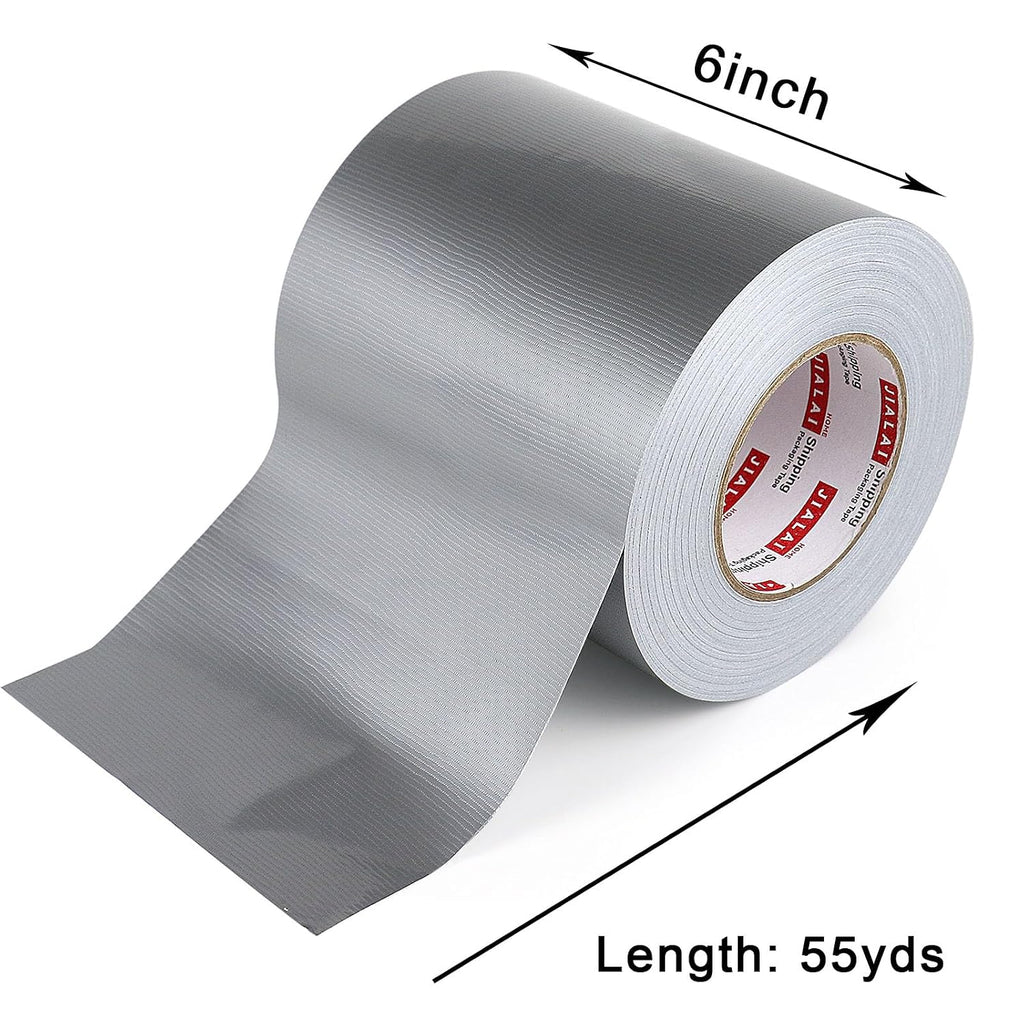 Duct Tape 6" Wide, 6 inch Wide Duct Tape Heavy Duty Waterproof 55 Yards (164 ft) Silver, UV Resistant for Crafts