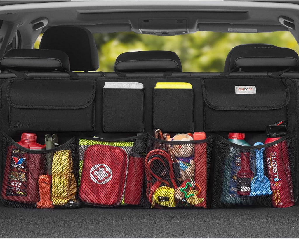 Car Trunk Organizer, LARGE CAPACITY Car Storage Bag with 8 Pockets, 7X Upgraded Trunk Storage Organizer for Car, SUV