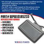 Whole Parts Upgraded Refrigerator Yoke and Pad Assembly Part# WPW10185233