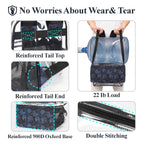 Clear Backpack for School - 17 Inch Geometric Pattern Bookbag, Blue