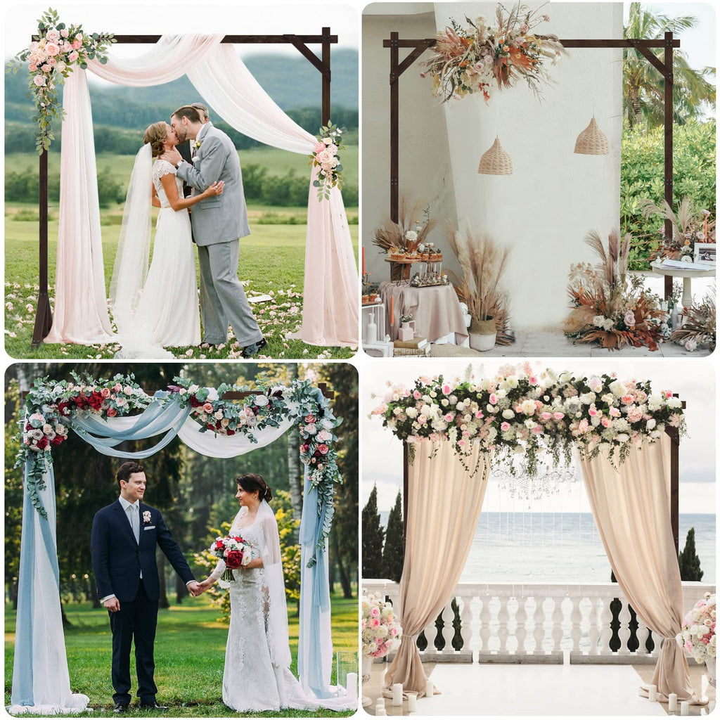 Wooden Wedding Arch 7.2FT Square Wood Arches Arbor Backdrop Stand