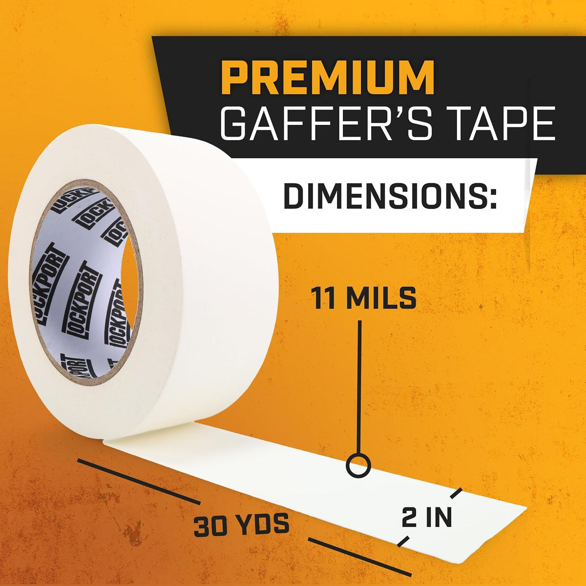 White Gaffer Tape 2 Pack - 2 Inch x 30 Yards Pro Matte Gaff Tape
