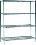 Super Erecta 60" W x 24" D x 74" H Metroseal Green Epoxy Wire Shelving Unit, 4 Tier, 2000 lbs. Capacity, NSF Listed