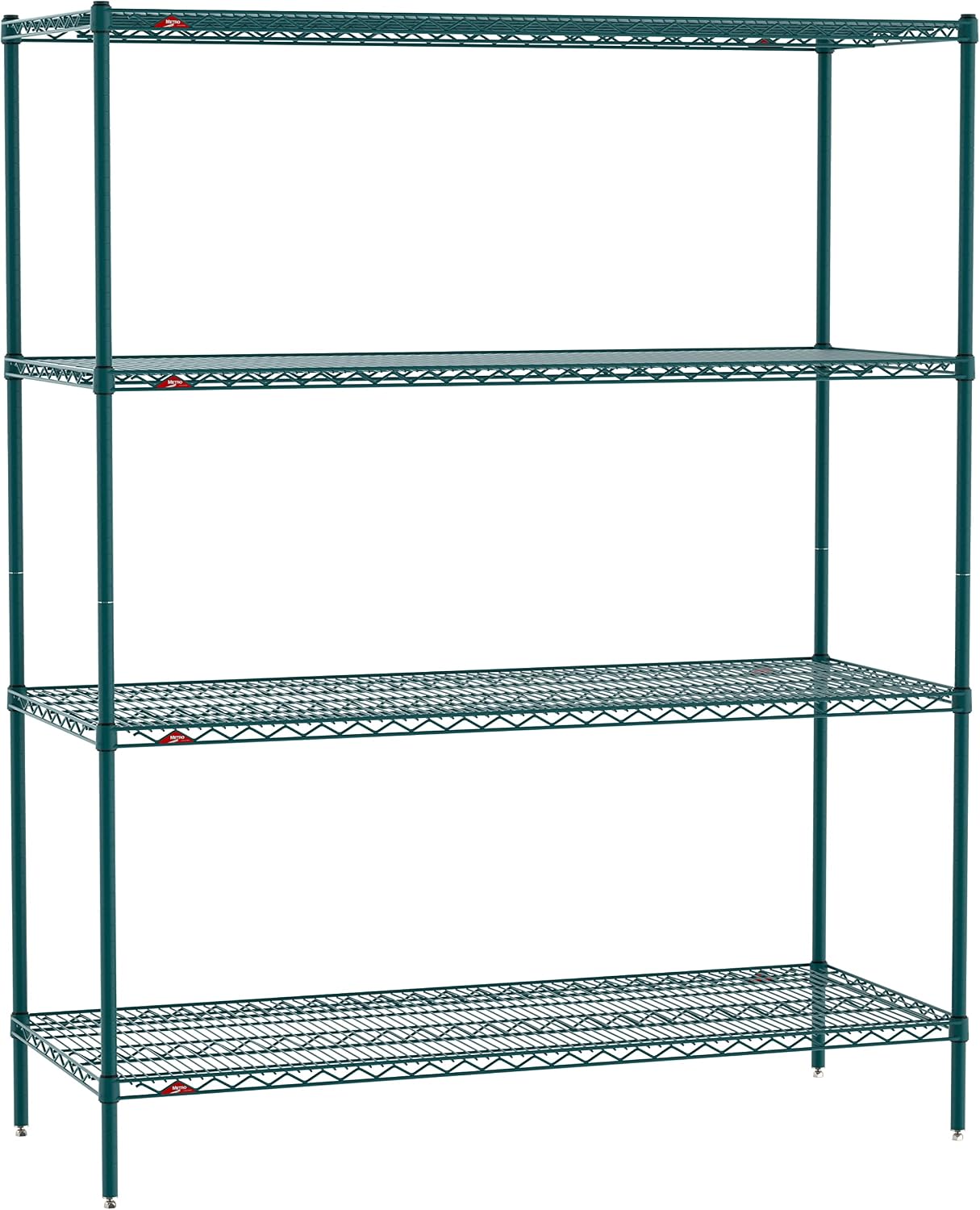 Super Erecta 60" W x 24" D x 74" H Metroseal Green Epoxy Wire Shelving Unit, 4 Tier, 2000 lbs. Capacity, NSF Listed