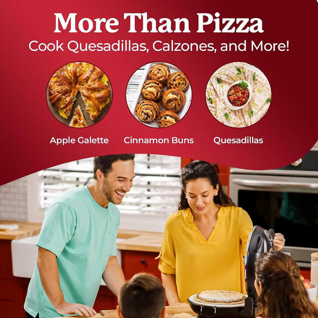 12" Electric Pizza Oven Indoor Countertop Pizza Maker, Black