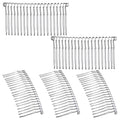 5 Pcs Metal Hair Comb for Veil 20 Teeth, White