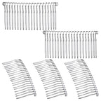 5 Pcs Metal Hair Comb for Veil 20 Teeth, White