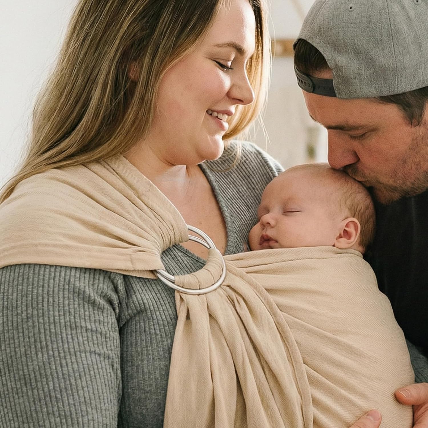 Baby Ring Sling Wrap, Lightweight Baby Carrier Sling Toddler Sling, Cotton Infants Wraps Carrier (7-35 lbs) for