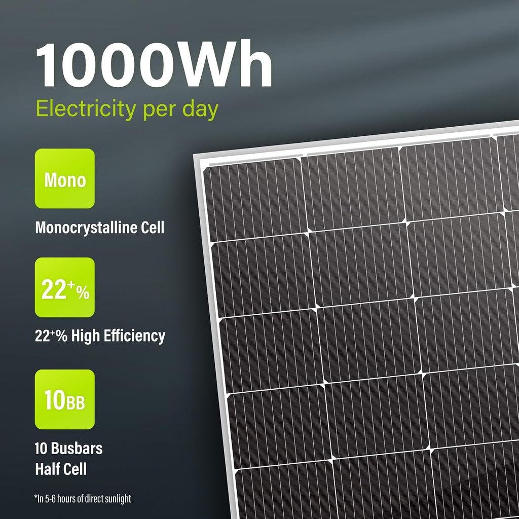 10BB Cell 200W Monocrystalline 200 Watt 12V Solar Panel High Efficiency Mono Module RV Marine Boat Off Grid (200W New)