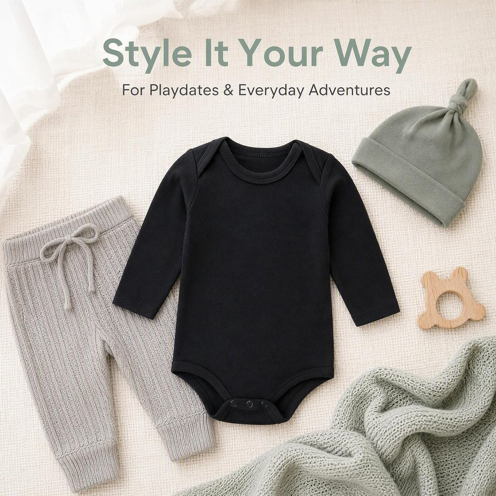Baby Cotton Onesie Long Sleeve Bodysuit 2Pack Boy Girl Newborn 0-24Months