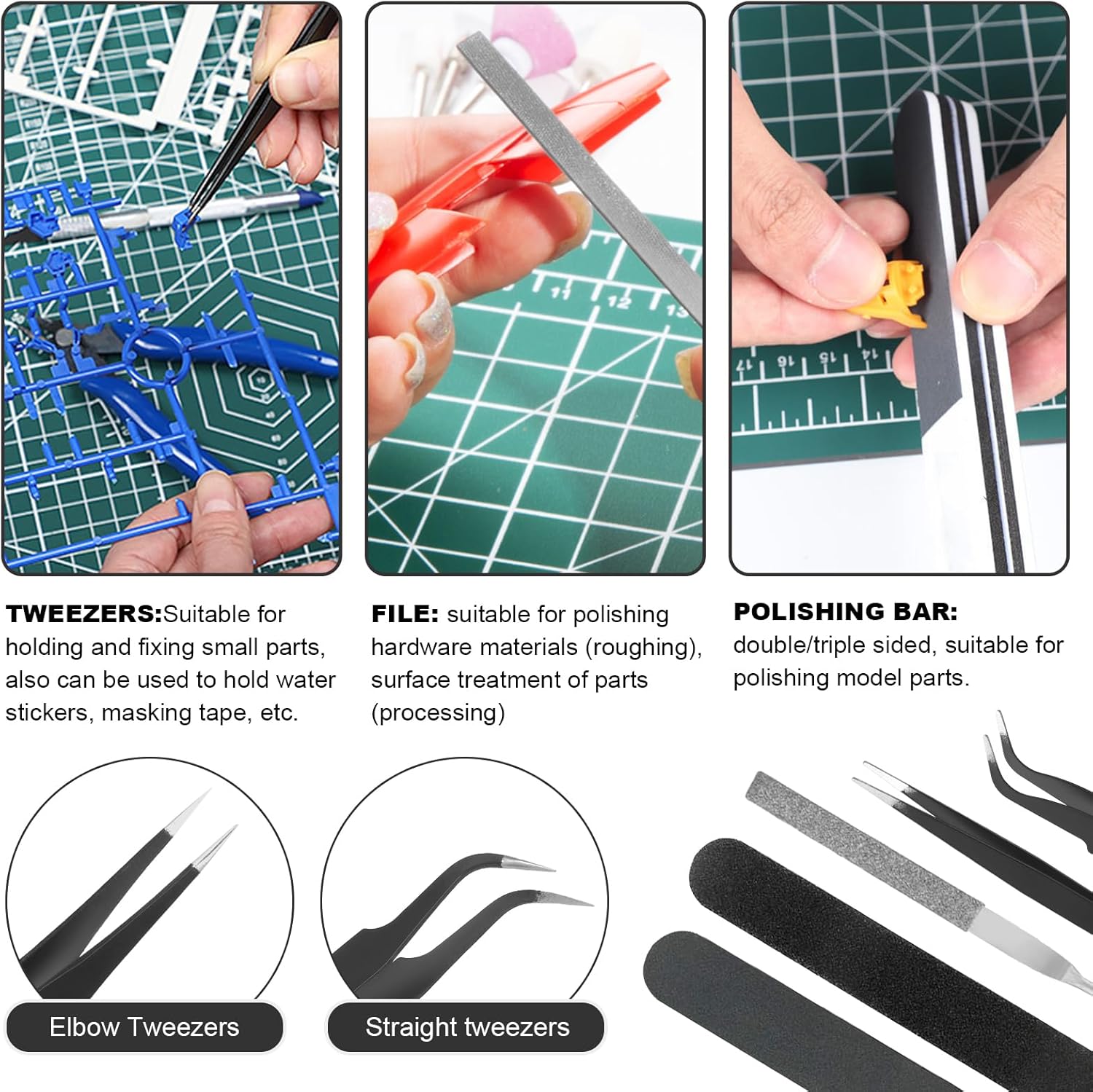 11PCS Model Kit Tools, Gundam Model Tool Kit, Hobby Building Tools Kit for Gundam Basic Model Assembling, Building