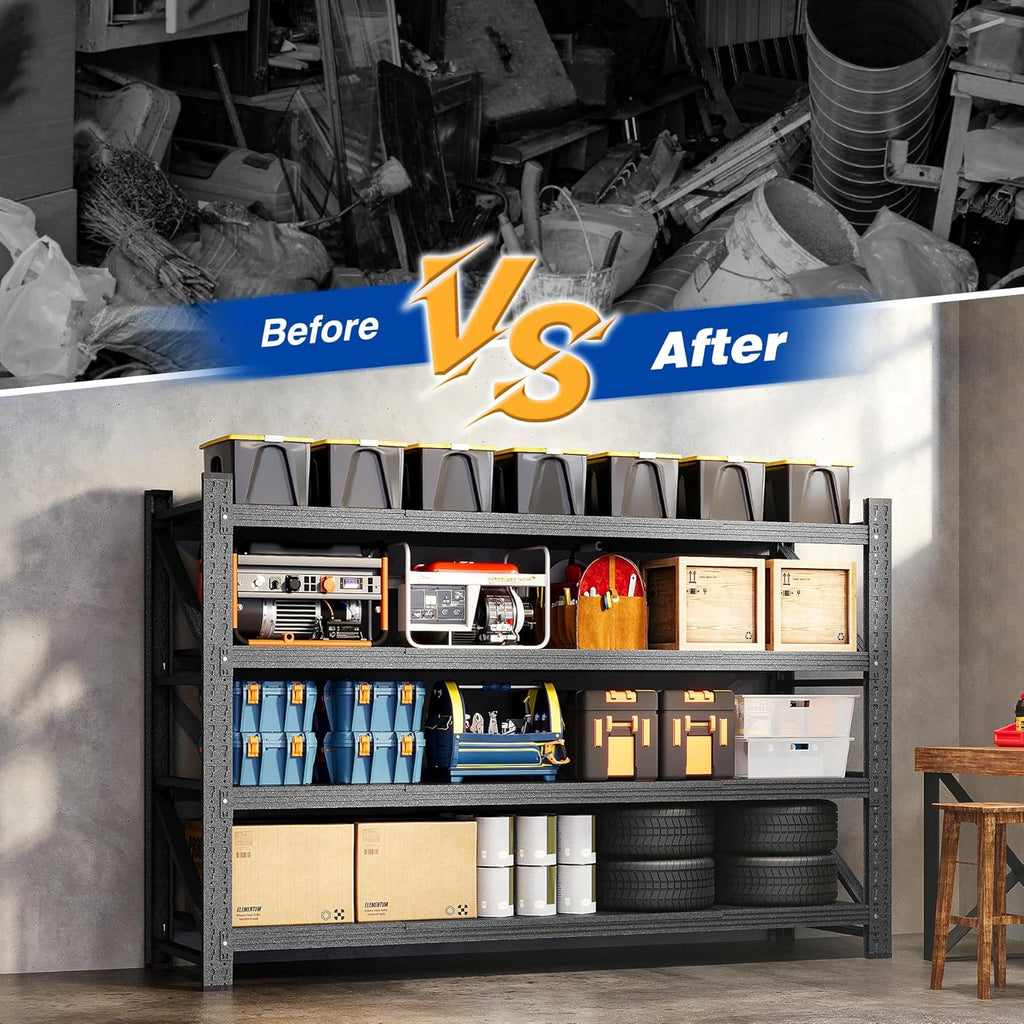 71" W Garage Shelving Storage Shelves 5000LBS Metal Heavy Duty Garage Shelves Units Adjustable Storage Shelves for