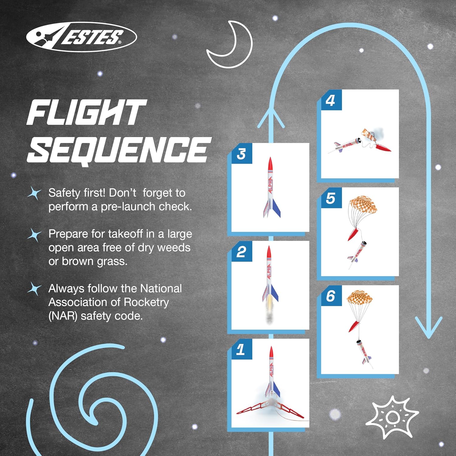 1225 Alpha Rocket-Building Kit, Intermediate Flying-Rocket-Model Kit for Ages 10+