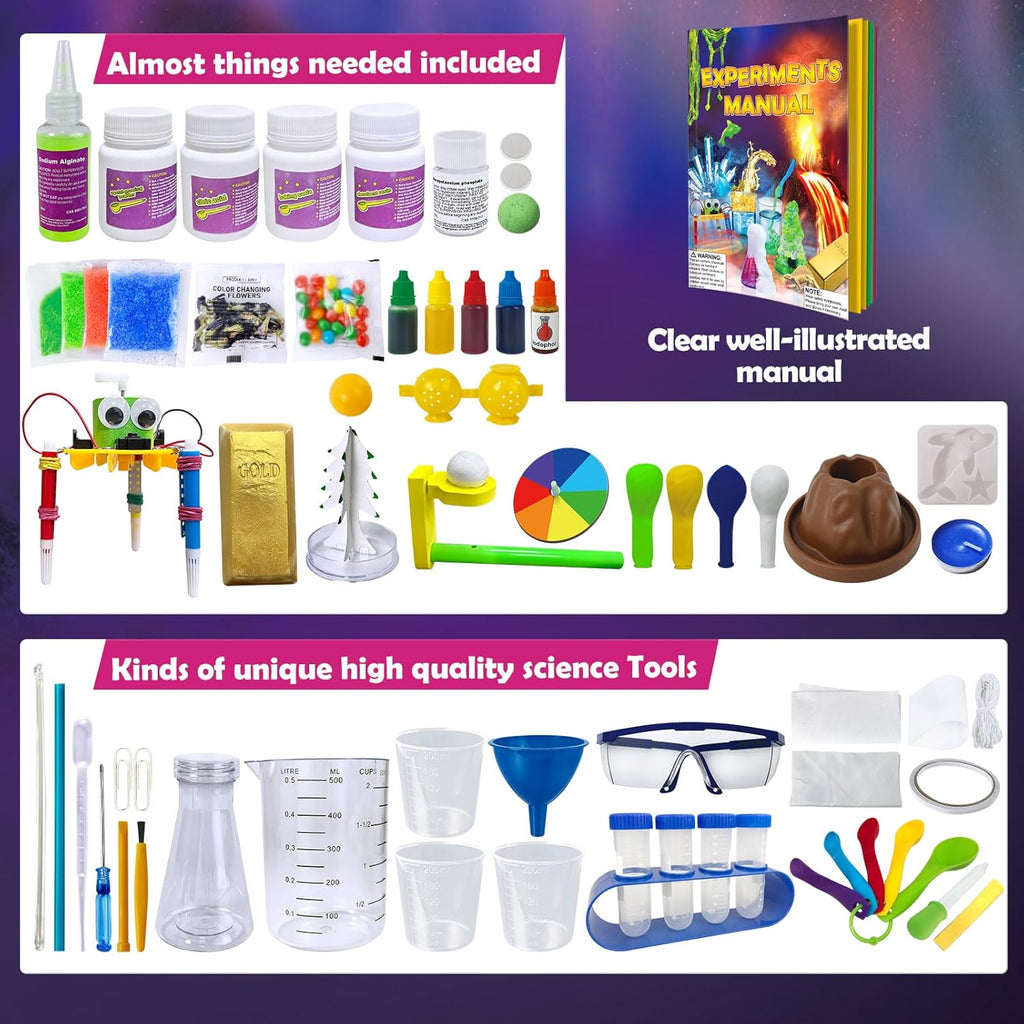 150 Experiments Science Kits for Kids Chemistry Lab S.T.E.MToys | Volcano, Crystal, Magic, Dig, Reation, Physics