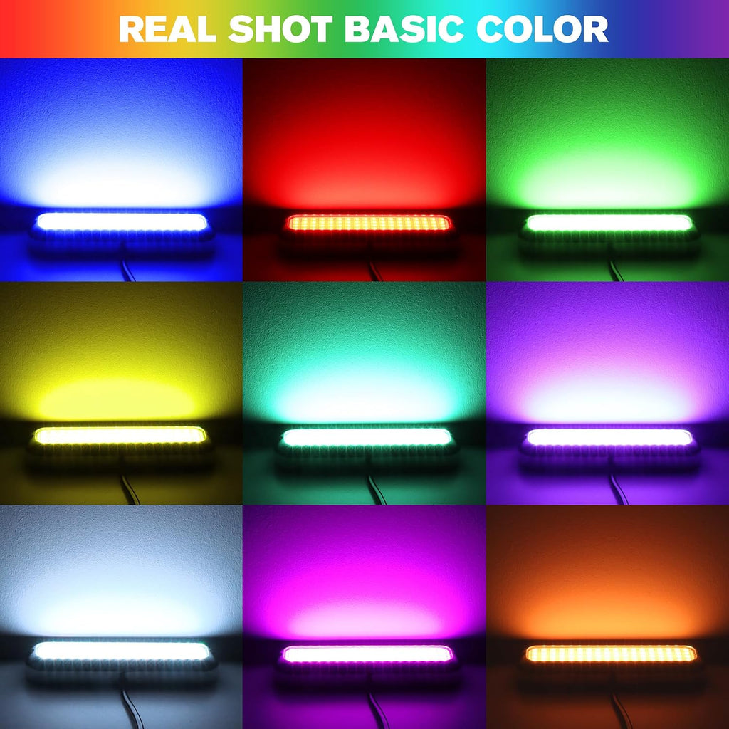 HUSUKU Underwater LED Boat Lights GT10 6000LM 60W 72LED RGB Surface Mount