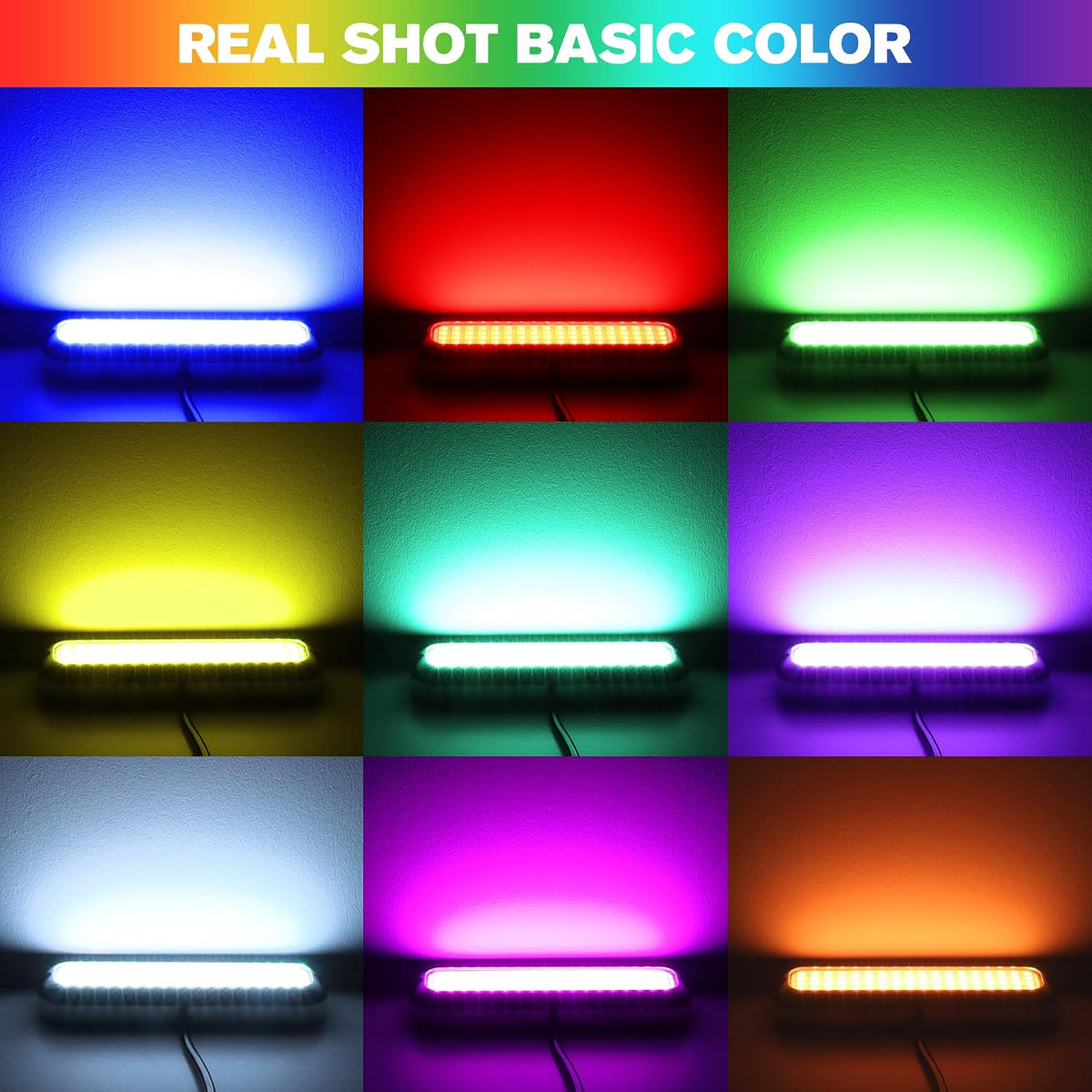 HUSUKU Underwater LED Boat Lights GT10 6000LM 60W 72LED RGB Surface Mount