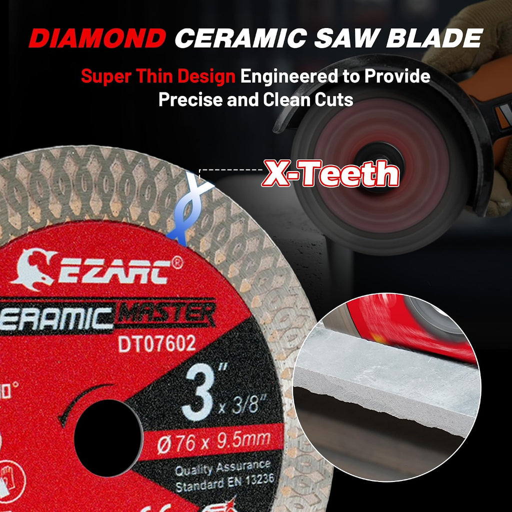 EZARC 3 Inch Cut Off Wheel Set for Metal, Wood, Tile, 3/8" Arbor, 3-Pack