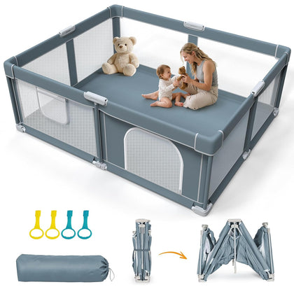 Foldable Baby Playpen - 71"×59" Collapsible Playpen for Babies and Toddlers | Portable Travel Play Yard