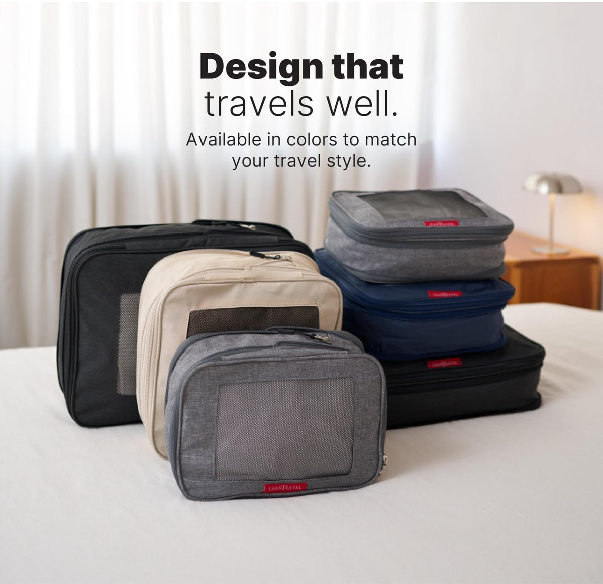 Premium Compression Packing Cubes for Travel - Suitcase Organizer Bags with Double Zipper & Breathable Mesh Panel