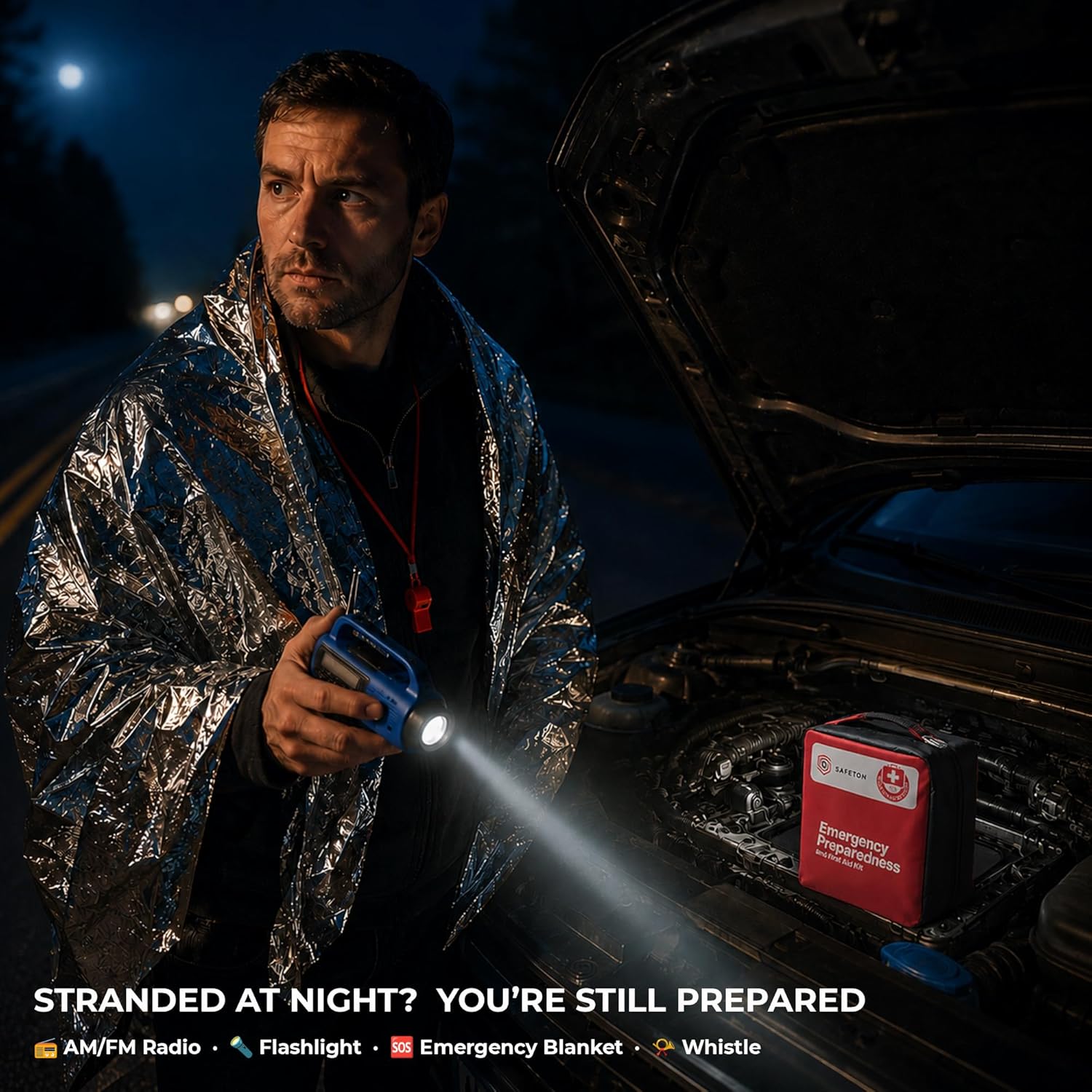 Travel-First Aid-Kit Car-Home 180 Piece Survival-Kit Outdoor-Adventure - Full Portable Emergency Essential - Hiking