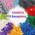 Building Blocks 1000 Pieces Classic Building Bricks Compatible with All Major Brands with 3 Baseplates Preschool