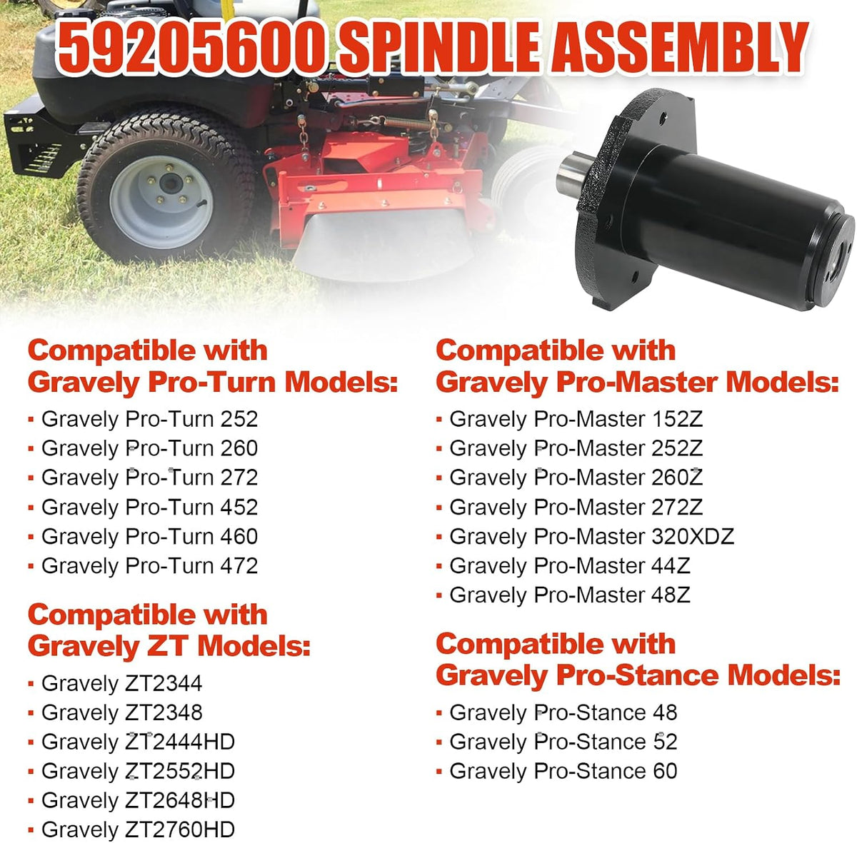 59202600 Mower Deck Spindle Compatible with Ariens Gravely