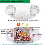 LIT-PaTH LED Emergency Light for Business, Battery Backup, 2 Pack