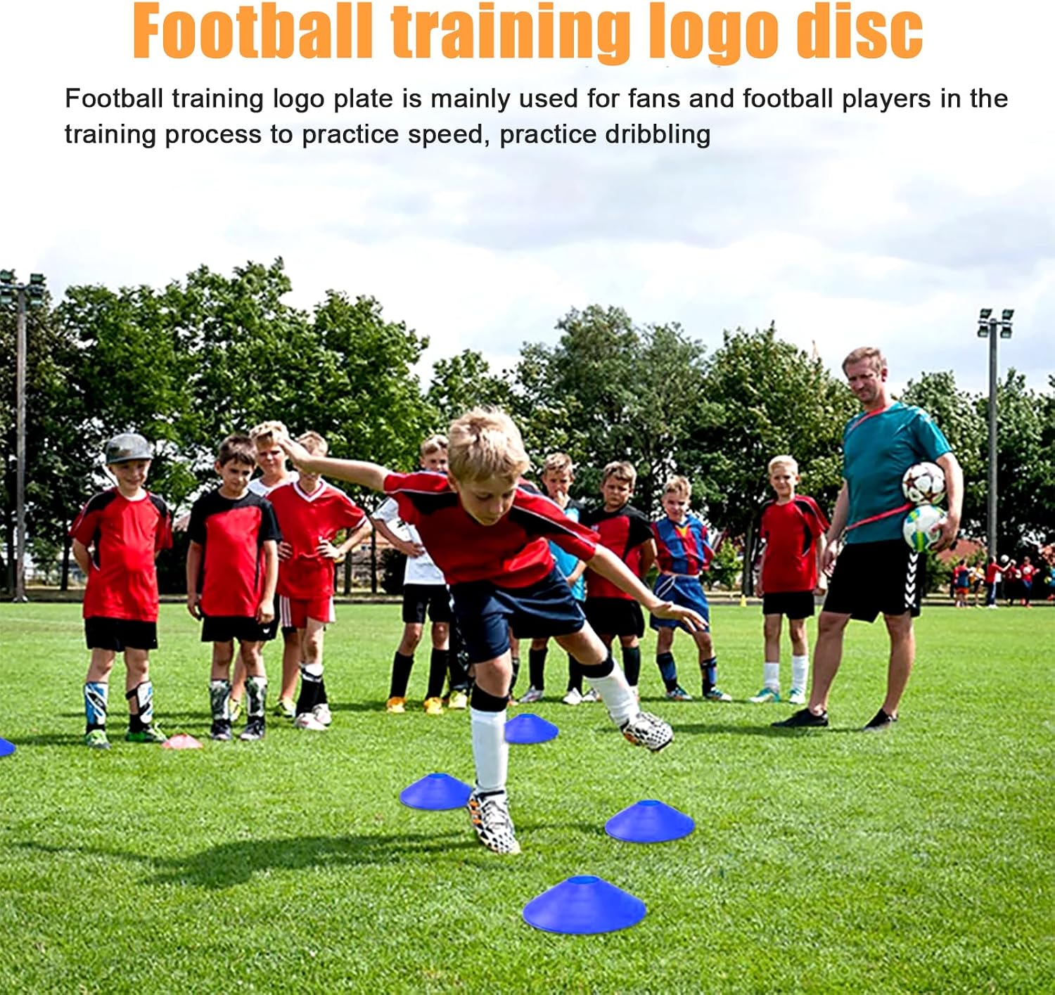 Football Training Equipment | Speed Agility Training Set, Including 1 Agility Ladder, 4 Steel Piles,12 Disc Cones,1