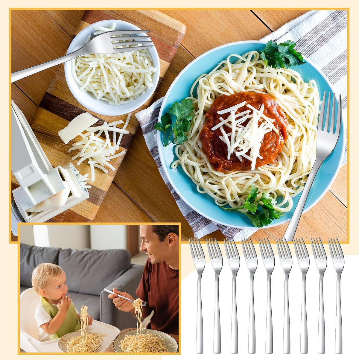100 Pcs Dinner Forks Bulk Set 8 Inches Stainless Steel Metal Forks