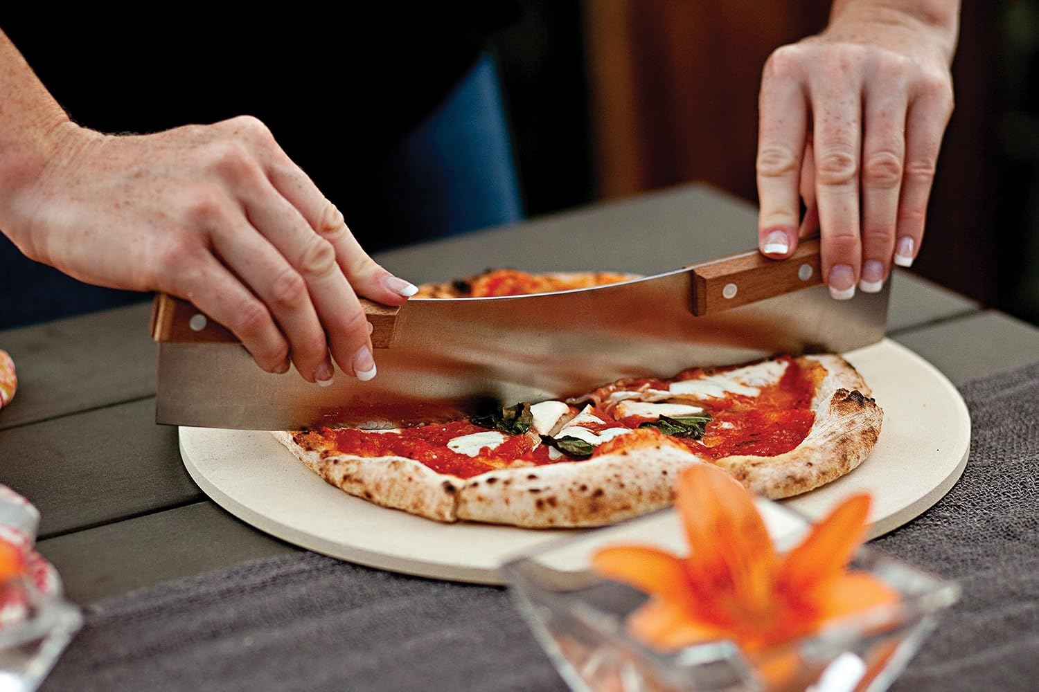 Pizza Stone For Grill and Oven, 16.5" Round Pizza Tile