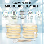Evviva Sciences Microbiology Science Project Kit, Pre-Poured Agar Plates for Students, Agar Petri Dishes to Learn