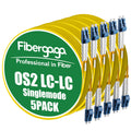 OS2 LC to LC Fiber Patch Cable Single Mode 3M(10ft), 5Pack
