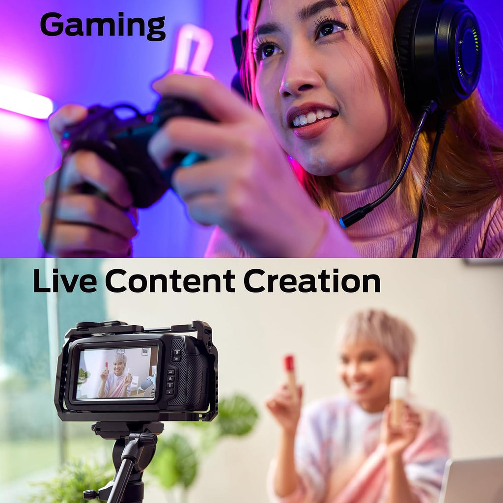 Video Capture Card for Streaming, 4K HDMI Capture Card with 1080P 60FPS Recording, USB 3.0 Game Capture Device, Mic &